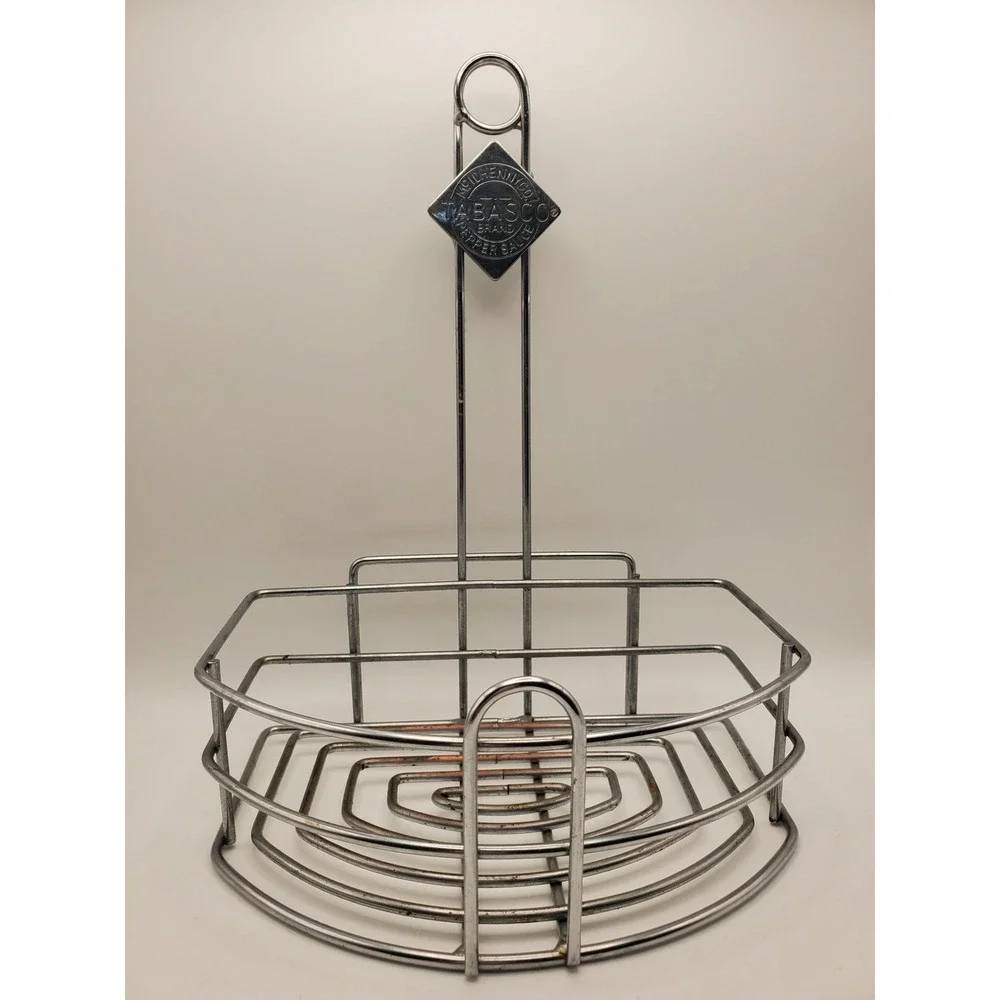 Vintage Tabasco Brand Chrome Wire Tabletop Condiment Caddy Sauce Organizer